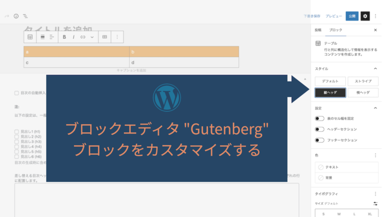 WordPressのブロックエディタ “Gutenberg” でスタイルメニューをカスタマイズする